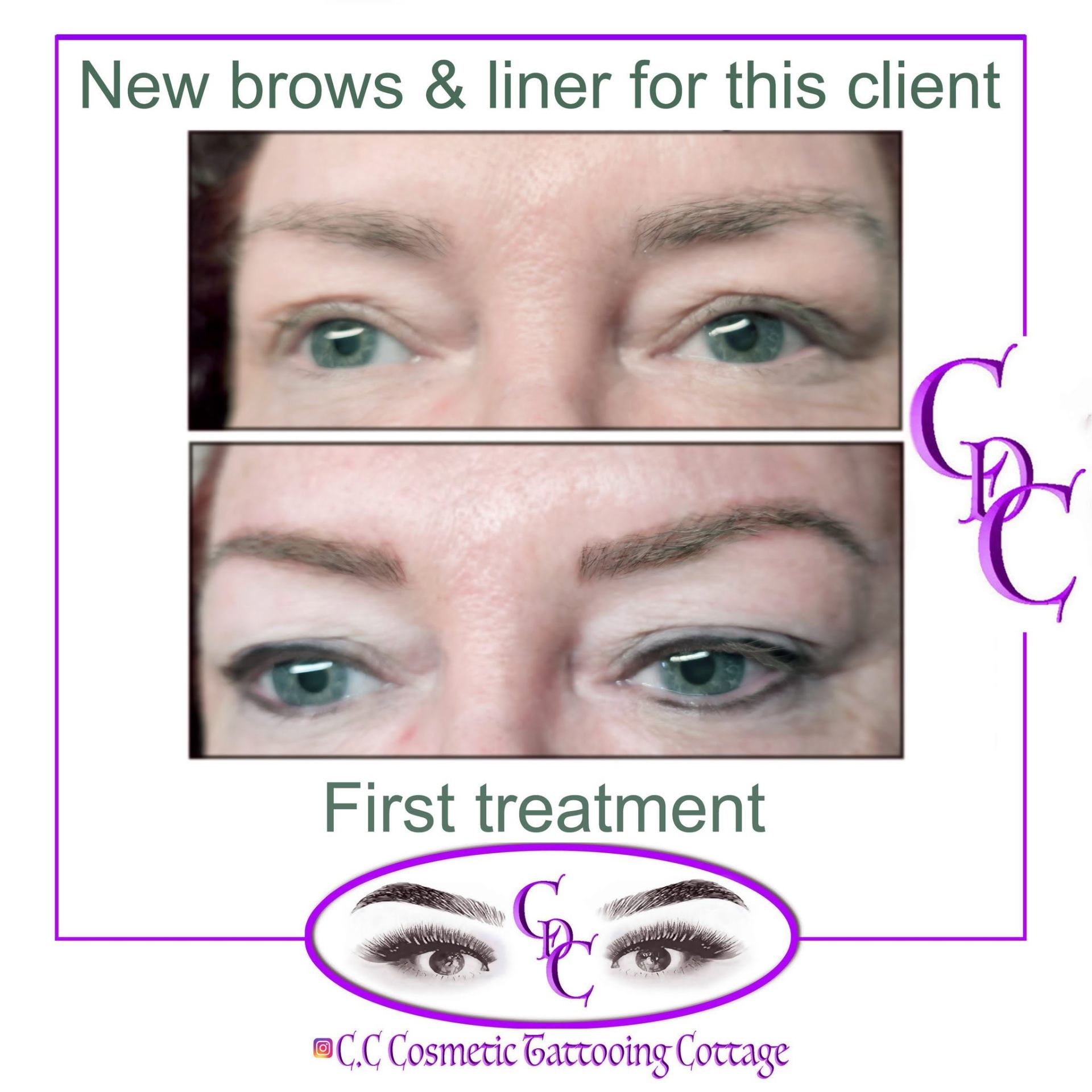 New brows & eyeliner — first treatment