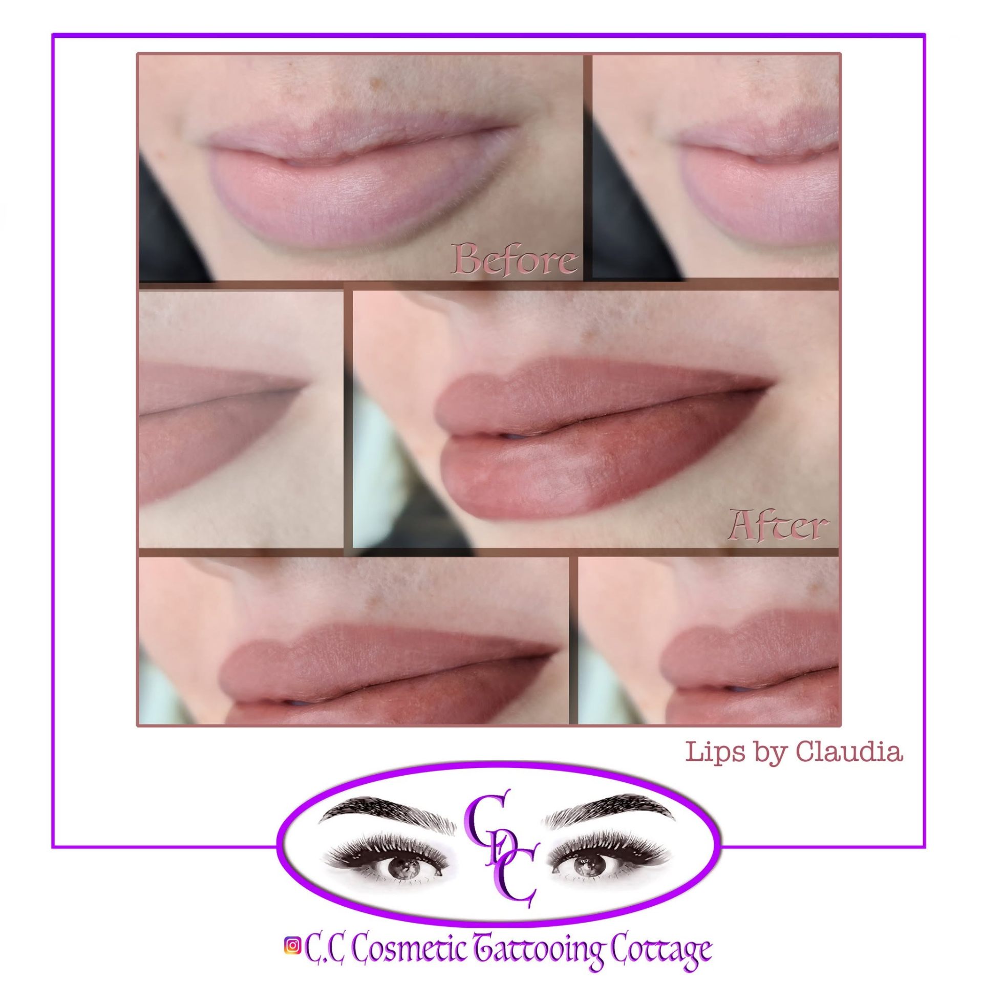 Lip blush — before and after by Claudia